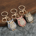 Luxury Diamond Cartoon Owl Metal Keychain Creative Bag Pendants Manufacturer Key Ring