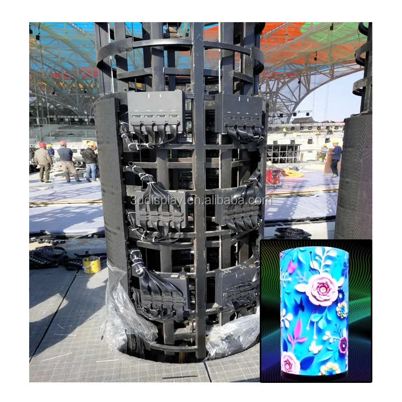 Flexible LED Display Billboard 304.8 X 304.8mm Large Led Video Wall P3.81 Circular Arc Led Screen