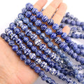 CC1806  Blue White Porcelain Tube Beads Hand Painted Ceramic Round BeadsChinoiserie China Blue White Beads