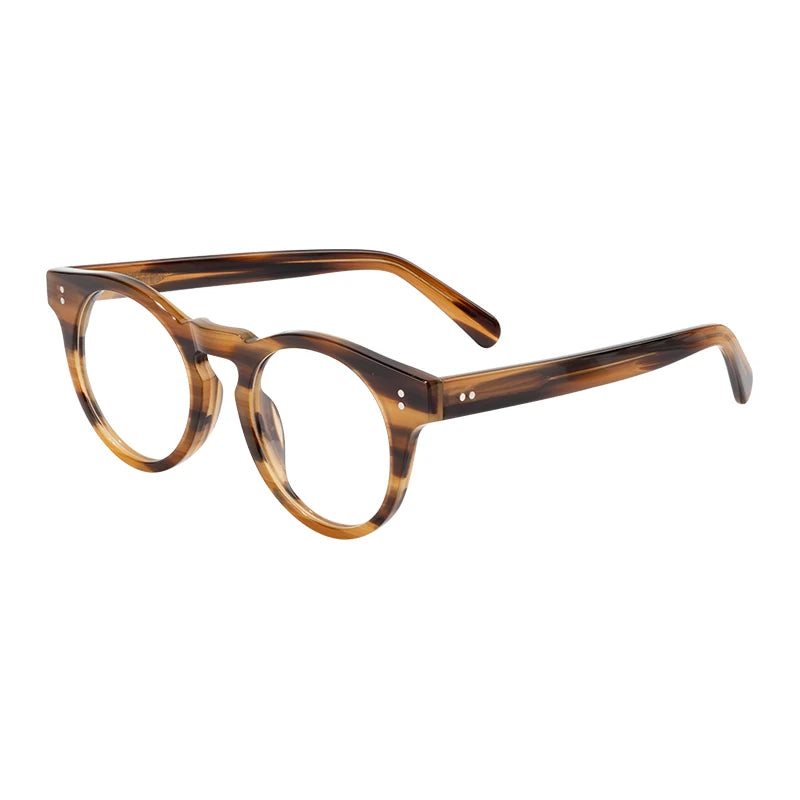 Vintage Classic round Custom Logo Optical Glasses Thick Mazzucchell Acetate Frame for Diamond Face Shape