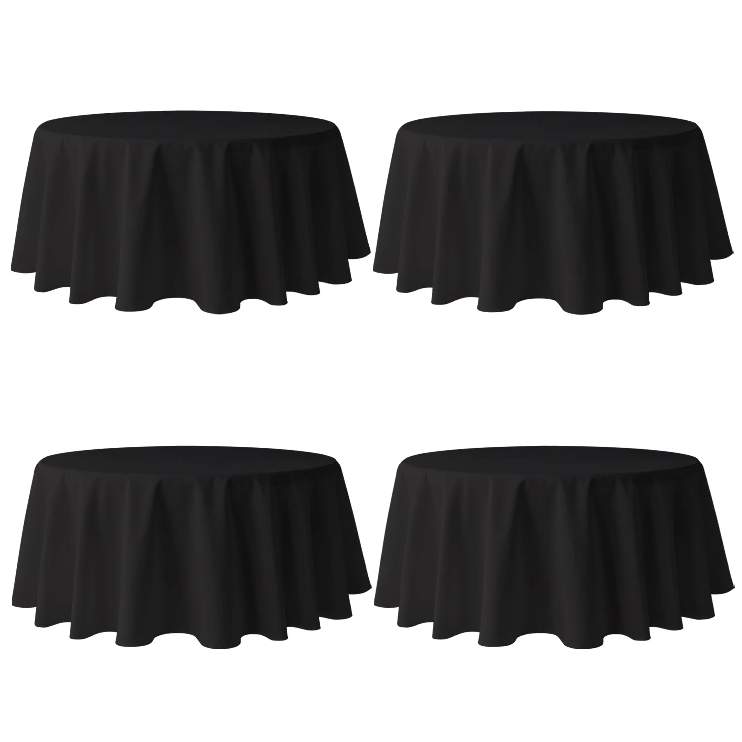 Navy Blue Round Handmade Custom Logo Party Wedding Tablecloth Durable Polyester Good Quality