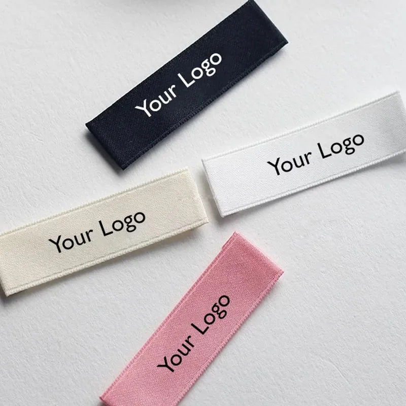 Wholesale Custom High-Density Polyester Woven Labels for Clothing Neck & End Folding for Bags & Shoes