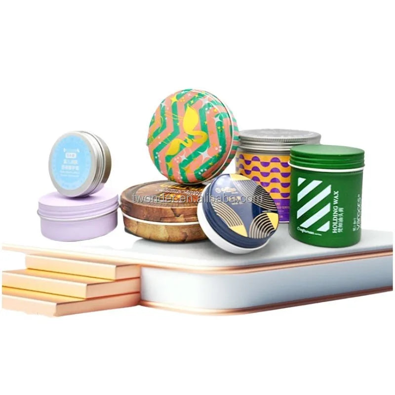 40ml 40g Food Safe Aluminum Tin Cans Screw Top Lids Empty Tea Storage Case Jars Spice Salve Hair Wax Face Cream Eye Cream