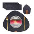 Washable Felt Placemat Non-Slip Heat-Resistant Kitchen Table Mat Felt Place Mat Set for Dining Table