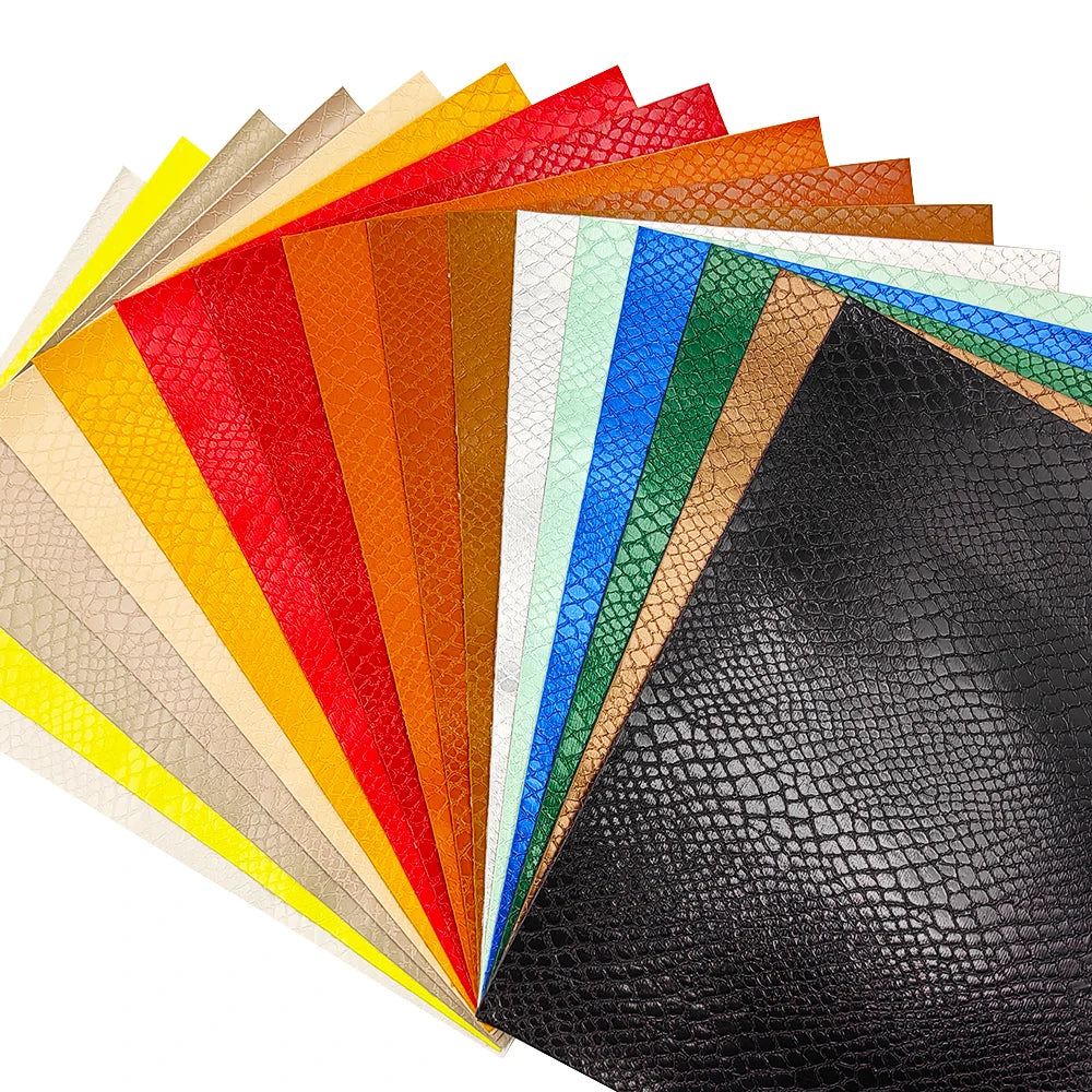 Hot Selling New Snake Pattern Solid Color PU Synthetic Leather Can Be Used for Bag Decoration DIY Jewelry