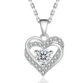 Fine Heart Jewelry VVS1 Diamond White Gold 925 Sterling Silver Round Brilliant Cut 1CT 2CT GRA Moissanite Pendant Women Necklace