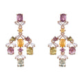 Gorgeous Rose Gold Plated 925 Sterling Silver Natural Tourmaline Drop Earrings for Women Mothers Day Gifts