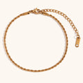 Dingran Summer Fashion Twisted Rope Chain Necklace and Anklets Gold Plated Choker Necklace Accessories for Men