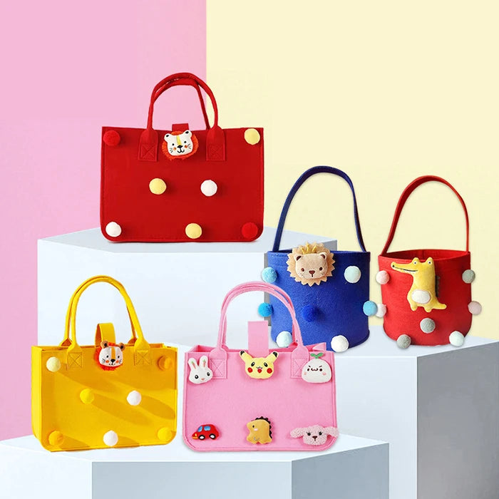 Wholesale Best-selling Multiple Styles of Cute Hand-held Felt Bags Hand Backpack Organizer Bag with Zipper/felt Bag Organizer