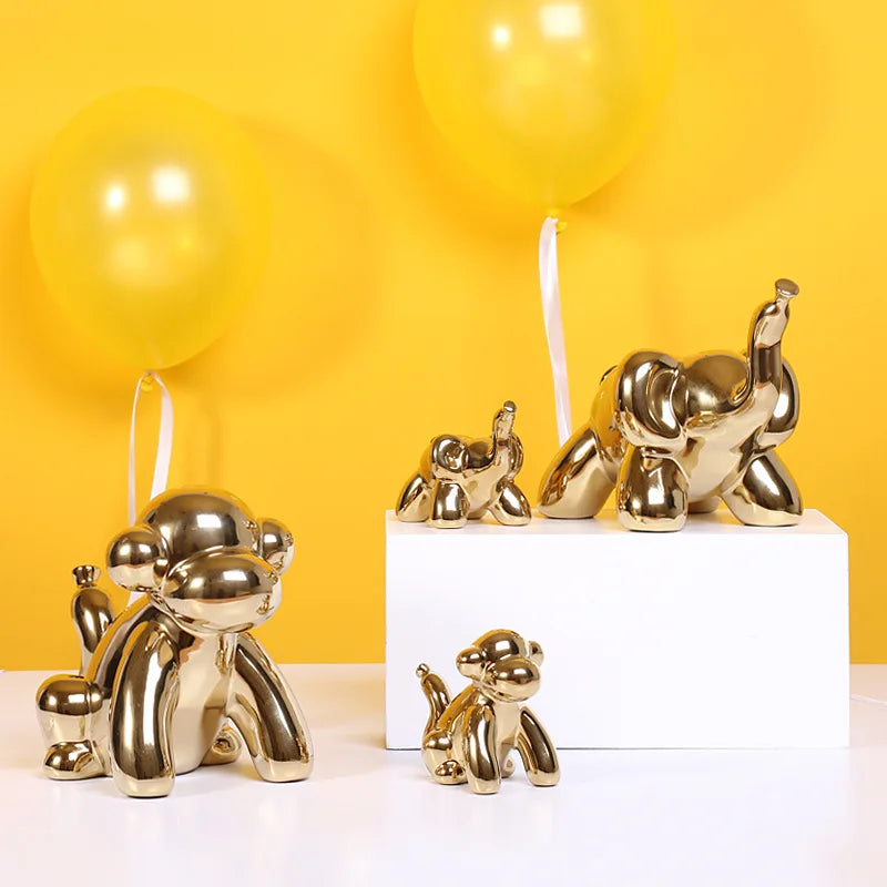 Gold Plated Elephant Home Decor Eco-Friendly Ceramic Animals Party Decorations for the Home