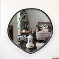 45*45cm Simple Installation Wall Hanging Decor Black Glass Mirrors Home Popular Decorative Irregular Wall Mirror for Bathroom