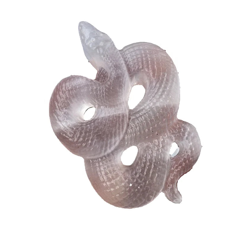 Natural Selenite Hand Carved Snake Healing Crystal Animal Snake