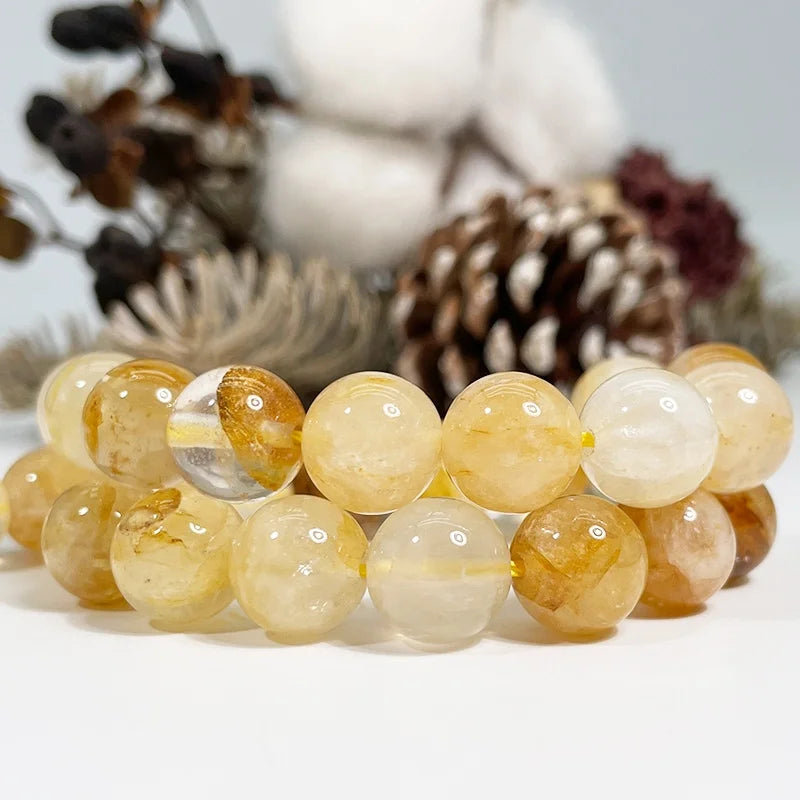 Natural Tangerine Quartz Stone Beads for Jewelry Making Tangerine Quartz Smooth Round Loose Gemstone Beads