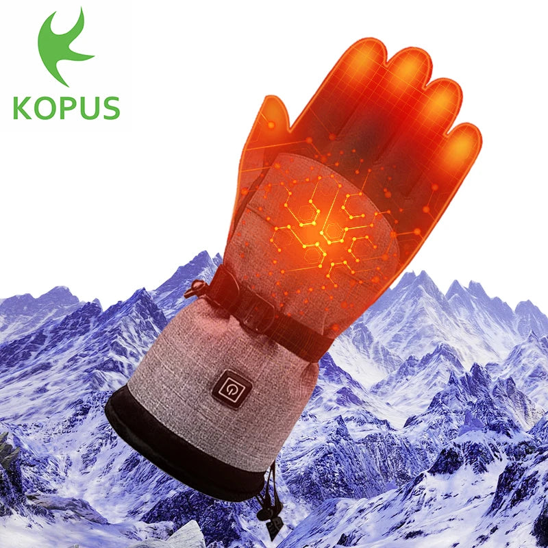 KOPUS High-quality Slip Windproof Winter Heating Gloves Hand Warm Gear Thermal Battery Heated Cycling Gloves
