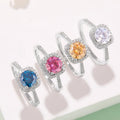 Elegant 1-Carat Lab Created Moissanite Wedding Ring S925 Silver Square Bag Gold Plating Hot Selling Colorful Diamond Alternative