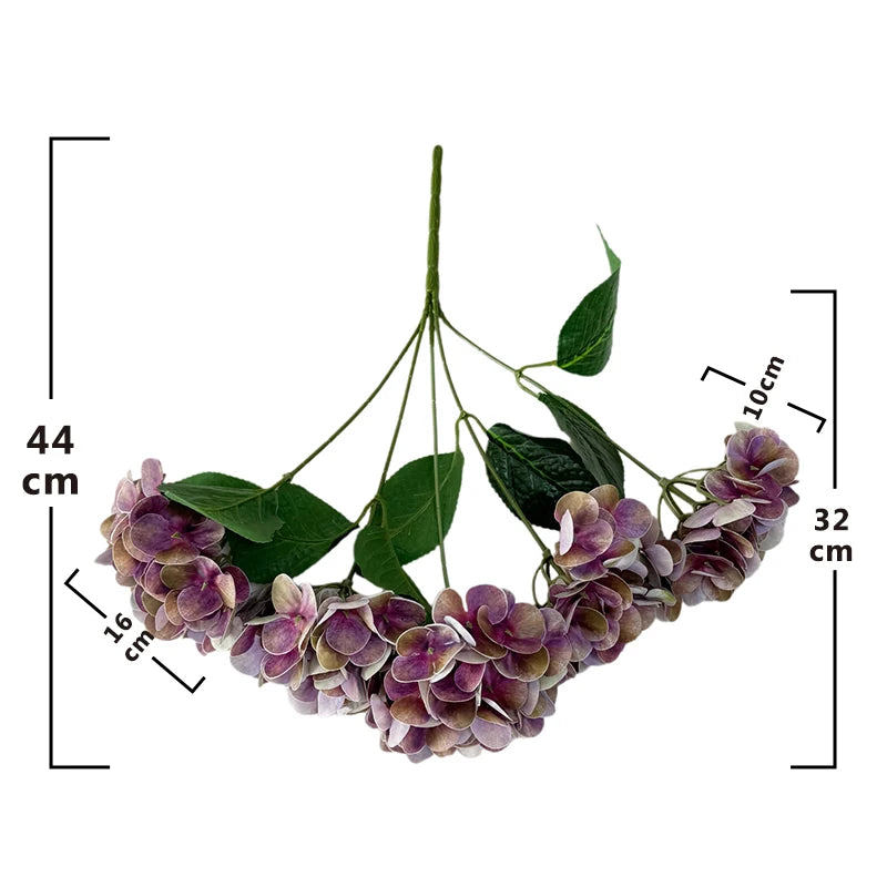 Poetic Five-headed Medium Petal Hydrangea Large Hydrangea Bushes  Natural Style Wedding Christmas Chinese New Year Decoration