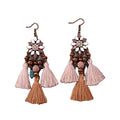 Bohemian Tassel Flower Earrings Retro Art Folk Style Alloy Fashion Jewelry Earring for Women