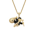 CN319 Bling Bling Brass Zircon  Pendants Iced Out Hip Hop Necklace