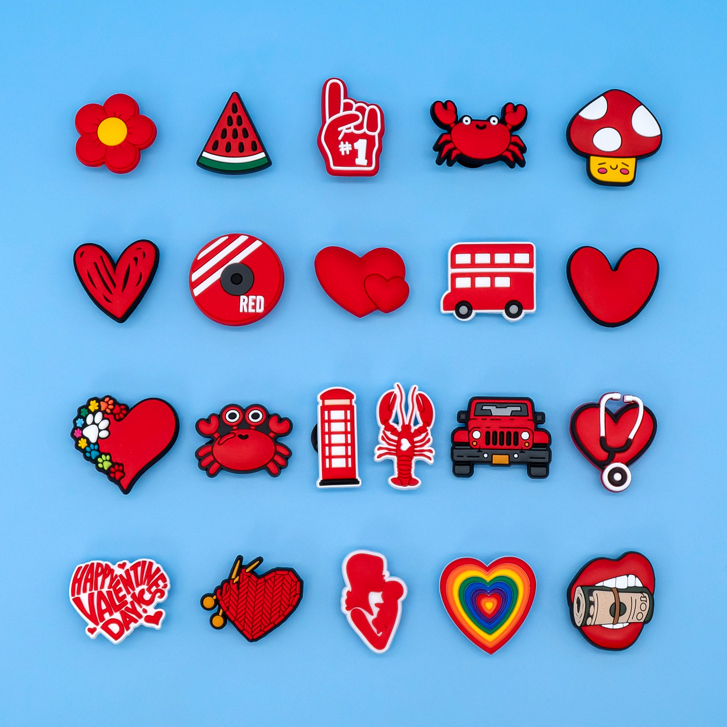 Trend Designer Custom 2D 3D Rubber Animals Shoe Decor Red Heart Love Shoe Charm Buckle Clogs Sneaker Accessories Wholesale