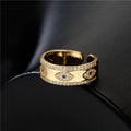 Hot Design 18k Real Gold Plated Inlaid  Devil Eye Adjustable Ring