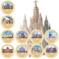 Wholesale Souvenir Gifts World Famous Church UV Printed Gold Plated Metal Challenge Commemorative Coins for Collection MegaBDM