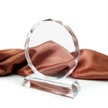 Custom logo 3d Engrave Round Blank Glass K9 Crystal Trophy Award Plaque Trophy