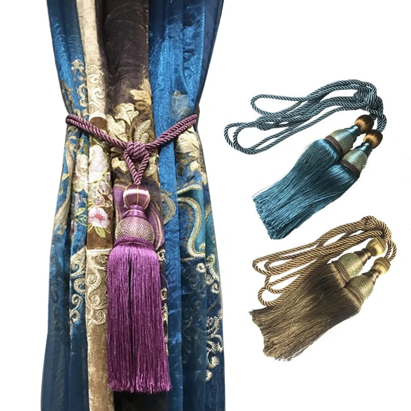 European Luxury Curtain Tiebacks Tracks Curtain Tassel Tiebacks Decorative for Drapes Home Office