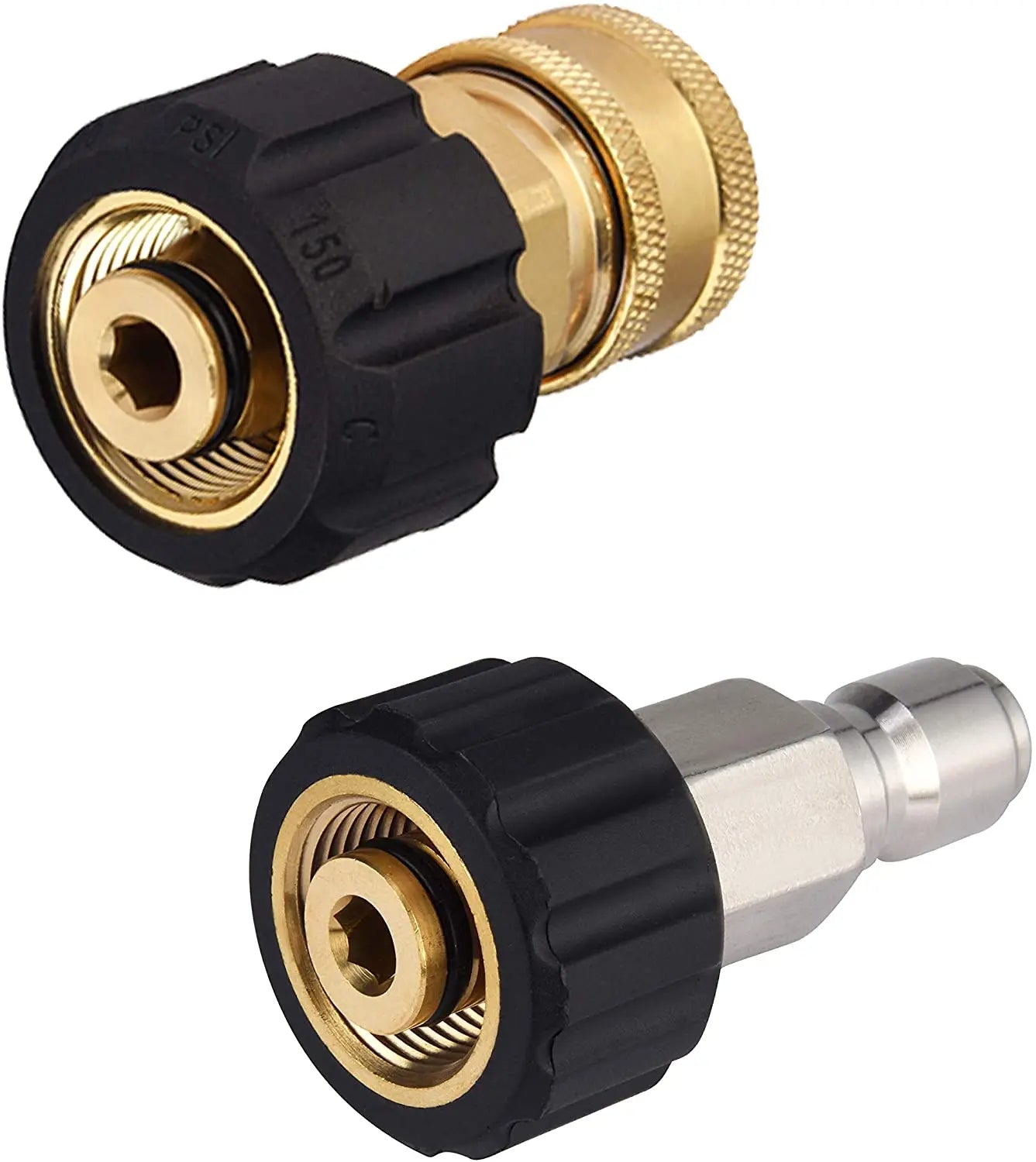 5000PSI/M22-14mm/Swivel X  3/8" Plug Pressure Washer Quick Connect Adapter Sets High Pressure  Coupler Fitting