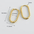 Classic Beaded Huggie Earrings 18K Gold Plated Jewelry Earrings Stainless Steel Women's Jewelry for Party Gift
