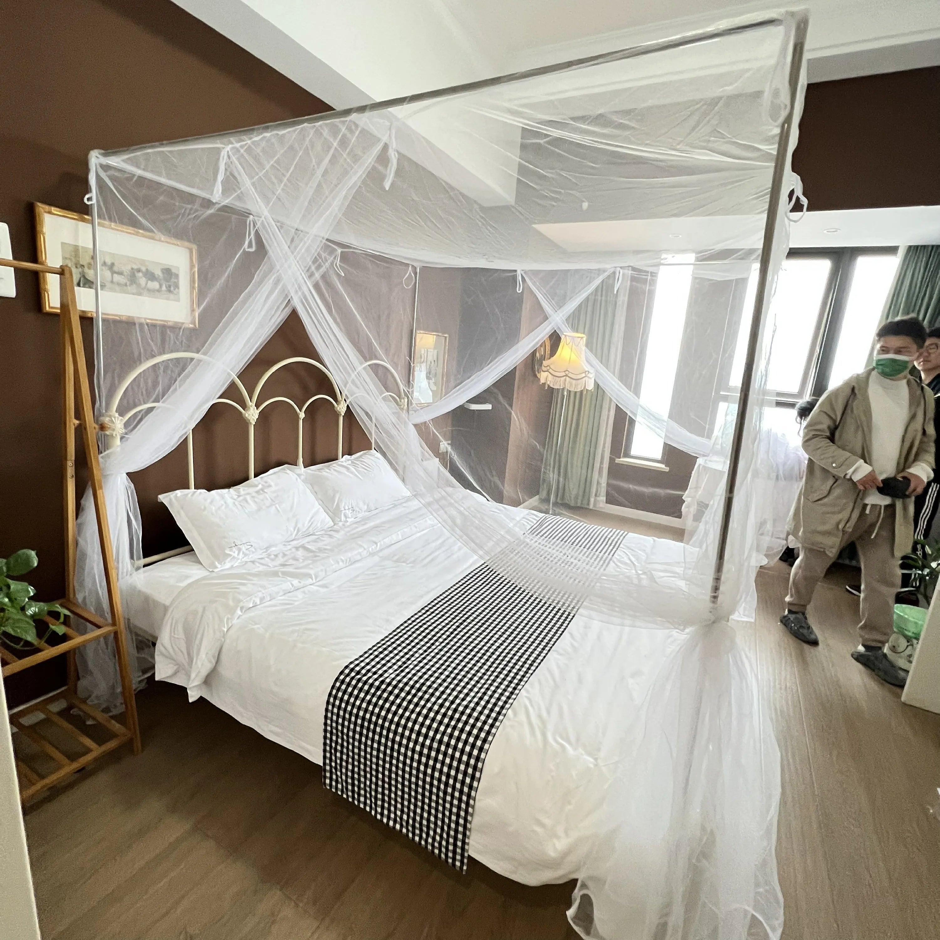 Polyester Rectangular Double Bed Folding Mosquito Net & Canopy Adequate for Most Households