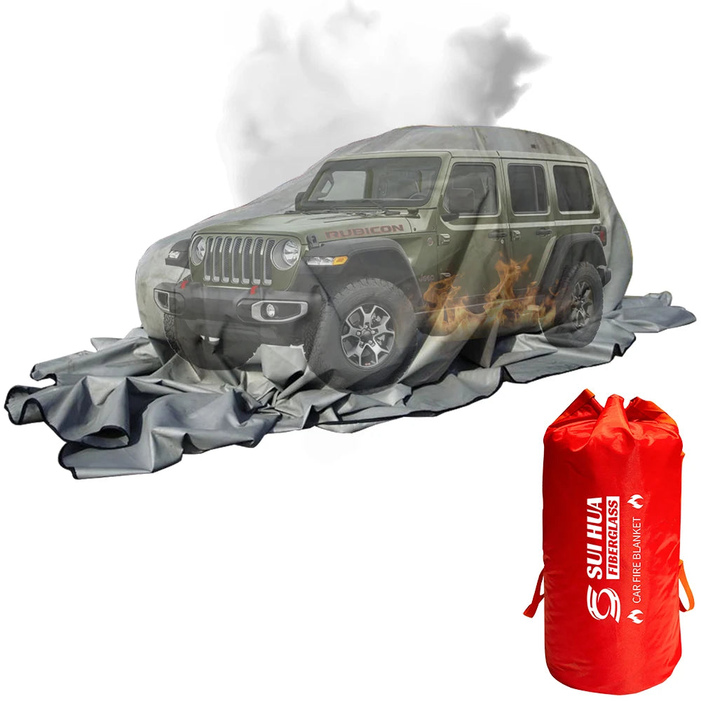Car Fire Blankets for Electric Vehicles 6 X 9 M Fiberglass Fire Blanket 19.8 X 29.5 Ft for Service Stations