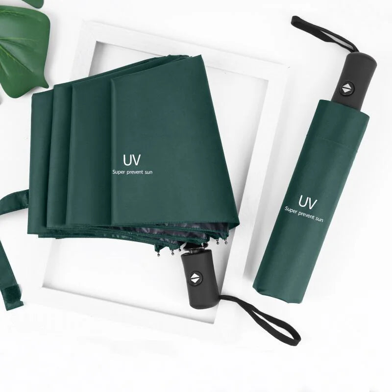 Factory Direct Automatic Foldable UV Umbrella Creative New Light Feature Windproof Rain Business Gifts Classic Smart Umbrella