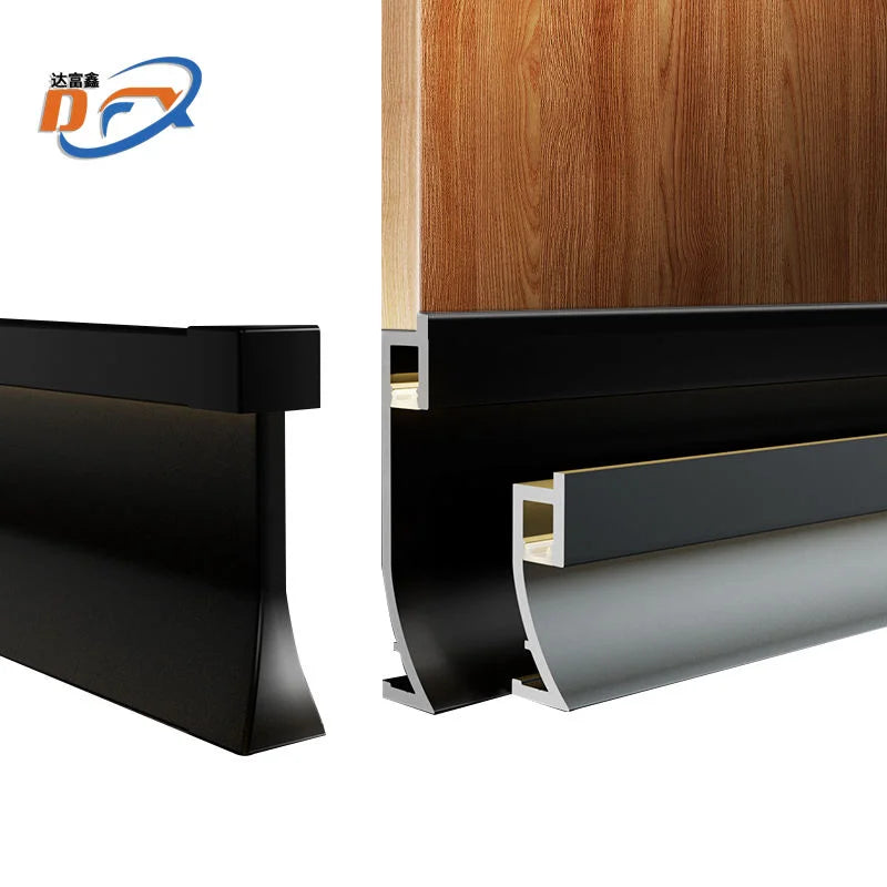 Skirting Board Manufacturer's New Floor Baseboard 5cm Height 1mm Thickness Aluminum Alloy Trim Lamp Tray  for Hotel and Villa