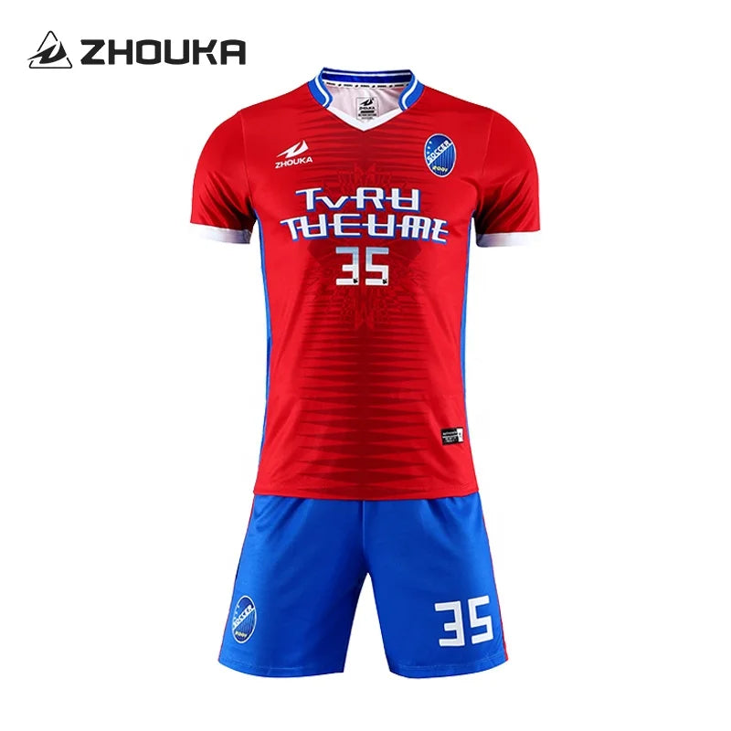 Custom Sublimation Print Men'S Football Uniform Shirts Customized Embroidered Soccer Wear Team Logo Mesh Soccer Jersey for Men