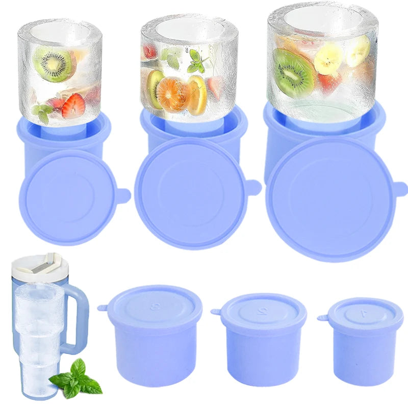 3 Pack Silicone Ice Mold for Stanley Cup 20oz 30oz 40oz Separate Individual Trays Easy Release BPA Free