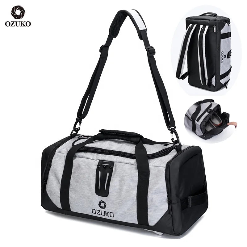 Ozuko 9005 PS5 Luggage Travel Bags for Man Sales Soccer Sneaker Custom Luggage Bags Backpack Sublimation Gym Custom Duffle Bag