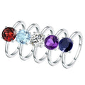KH073 Abiding Fine Promise Jewelry Ring Sets Cheap Wholesale Price Women 925 Silver Engagement Solitaire Gemstone Ring