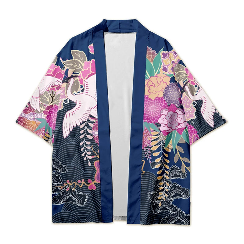 Custom Anime Haori Factory Wholesale Traditional Japanese Kimono Cardigan Cartoon Printed Summer Noragi Jacket Style Outwear