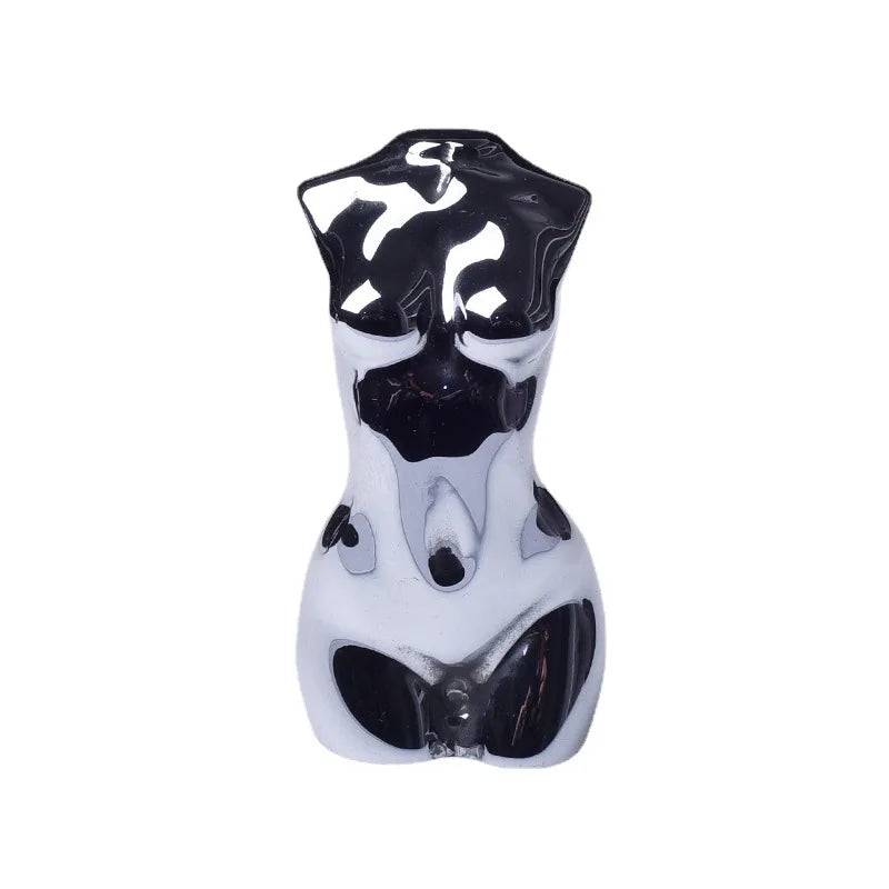 HZ Wholesale quartz woman body stones terahertz crystal mini female model for home decoration
