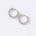 Hypoallergenic Stainless Steel Jewelry Non Tarnish Pvd Silver Beads Designer Fashion Bead Hoop Earrings