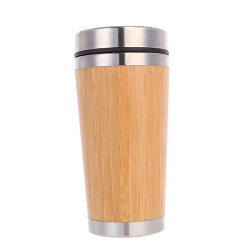Customized logo Carving Bamboo Coffee Mug Heat Preservation Bamboo Bottle