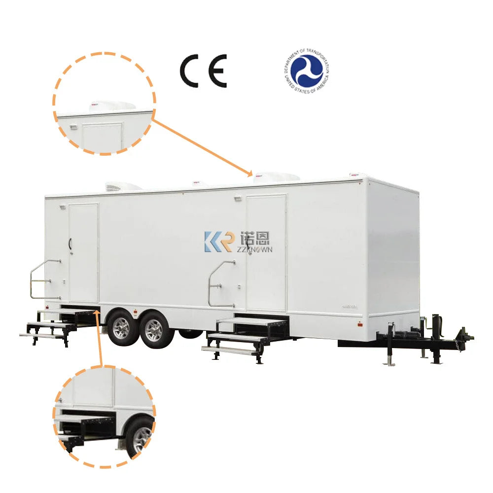 Portable Toliets 10ft Two Stall Mobile Toilet Public Low Cost OEM Luxury Toilet Trailer Price