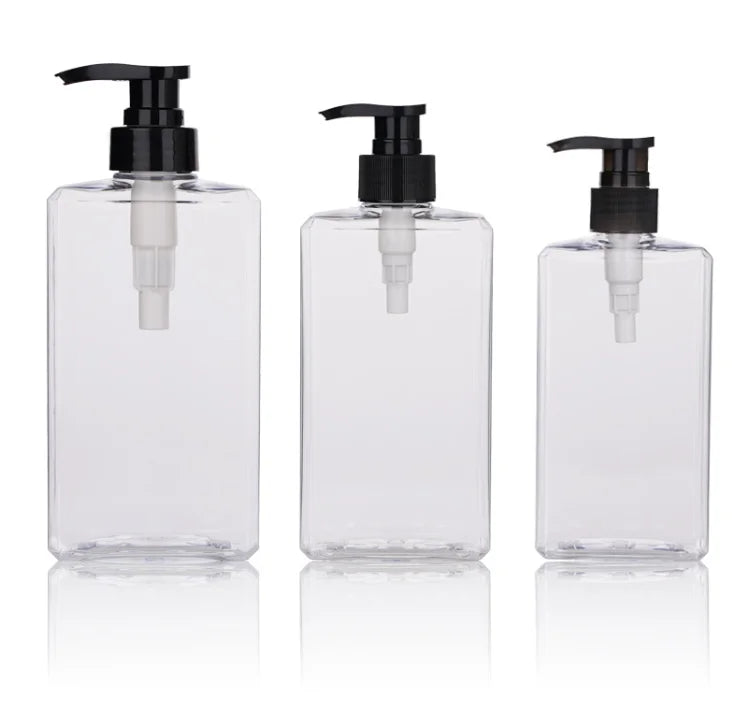 Wholesale Custom Lotion Bottles Luxury Body Hand Custom Square Plastic Shampoo Bottle With Lotion Pump Petg Lotion Bottle