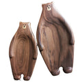 Cute Bear-shaped Fruit Plate Black Walnut Storage Children's Pastry  Creative Wood Carving Tray CNLF