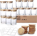 Wholesale Empty 7oz 200ml Clear Glass Candle Jars Container Vessel With Bamboo Lids for Scented Candle Making