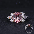 Starsgem Oval Cut Sakura Pink Lab Grown Sapphire With Moissanite Wedding 14k Womens Rings Gold
