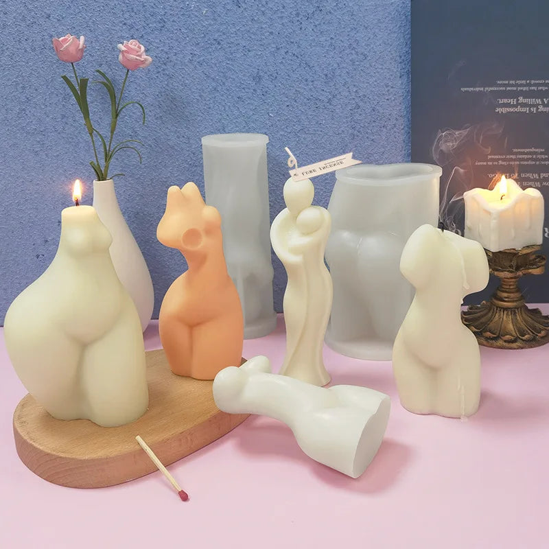 Human Silica Gel Mold DIY Expansion Stone Aromatherapy Candle Mold Ins Wind Portrait Plaster Candlestick Abrasives