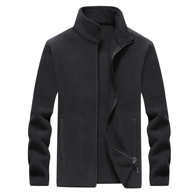 RNSHANGER New Keep Warm Men's Winter Outdoor Coat Casual Stand Collar Zipper Thick Fleece Jacket Plus Size 7XL 8XL Male Jacket