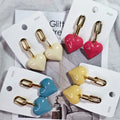 Wholesale S925 Silver Needle Chain Colour Fashion Earrings 2025 Frosted Acrylic Heart Pendant Fruit Earrings Women