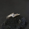 Luxury Elegant Fashion Pure 925 Sterling Silver Geometric Single Shiny Zircon Diamond Engagement Finger Rings for Women Jewelry